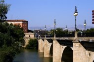 Logroño, with mountains in the distance