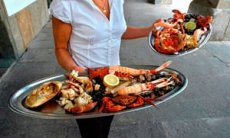 Shellfish supper, in LA CORUNA